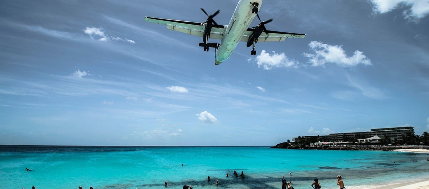 The beautiful Airport beach of St. Maarten